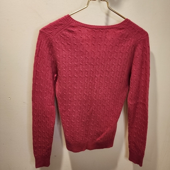 GENEVA pink 100% Cashmere V neck. women's sweater size M - Picture 8 of 9